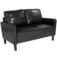 Flash Furniture SL-SF918-2-BLK-GG Washington Park Upholstered Loveseat in Black Leather